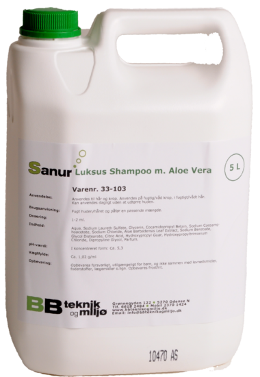 Luksus Shampoo med Aloe Vera - 5 L - BB teknik og miljø