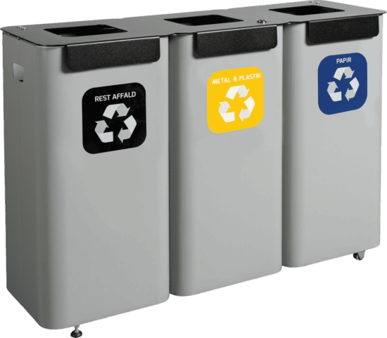 Modulspande til Affaldssortering - 3 stationer - BB teknik og miljø