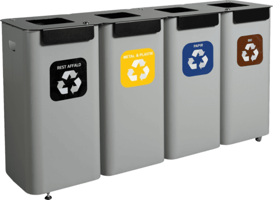 Modulspande til Affaldssortering - 4 stationer - BB Teknik og Miljø