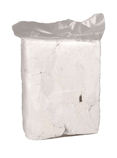 Hvide bomuldsklude - 5 kg med bærebank - BB teknik og miljø