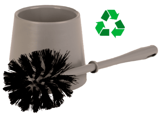 Toiletbørste - rund skål - genanvendt plast - Grå - BB teknik & miljø